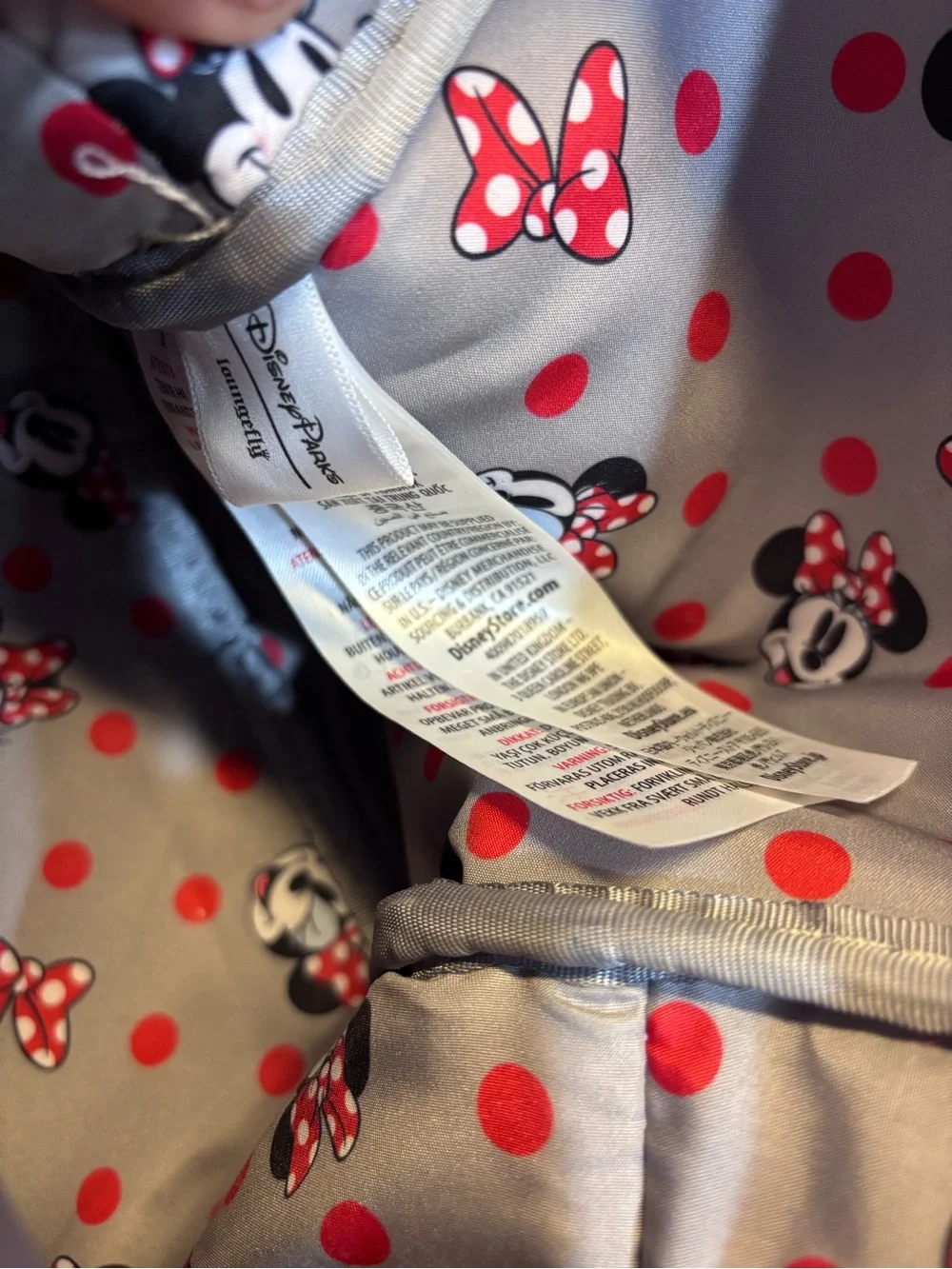 Disney Red Sequin Minnie Backpack with Silver Bow
